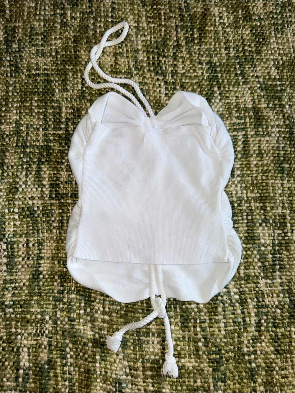 Anthropologie white ruched sleeveless t-shirt, size XS - Picture 3 of 6